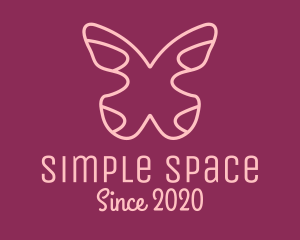 Minimalist Pink Butterfly logo design