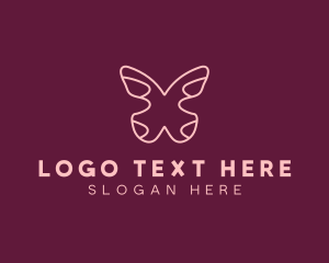 Minimalist Pink Butterfly logo