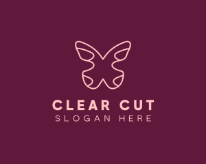 Minimalist Pink Butterfly logo design