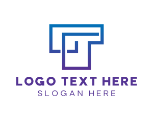 Angle - Geometric T Outline logo design