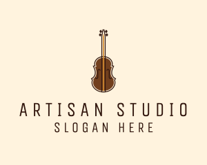 Violin Music Instrument logo design