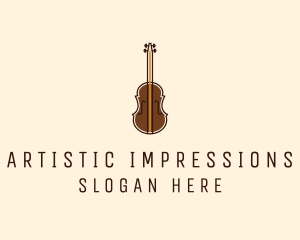 Violin Music Instrument logo design