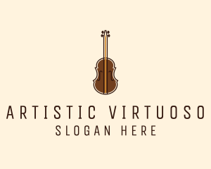 Violin Music Instrument logo design