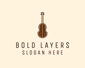 Violin Music Instrument logo design