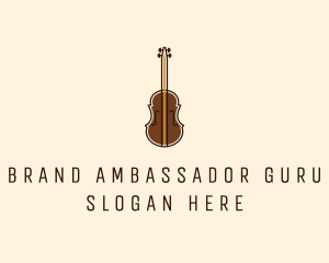 Violin Music Instrument logo design