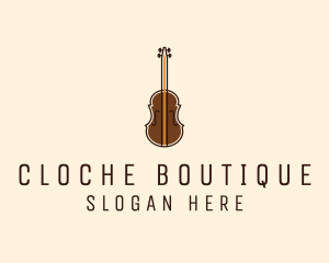 Violin Music Instrument logo design