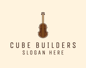 Violin Music Instrument logo design