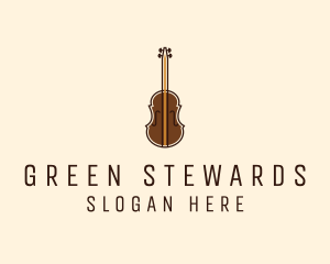 Violin Music Instrument logo design