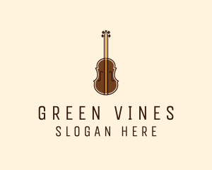 Violin Music Instrument logo design