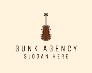 Violin Music Instrument logo design