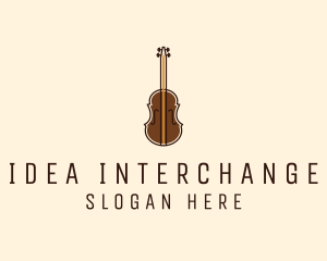 Violin Music Instrument logo design