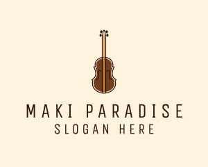 Violin Music Instrument logo design