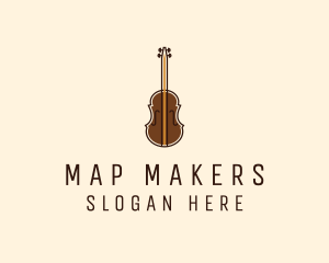 Violin Music Instrument logo design