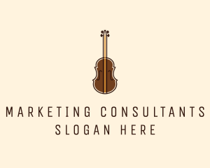 Violin Music Instrument logo design