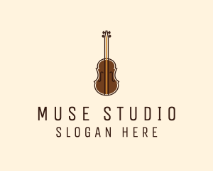 Violin Music Instrument logo design