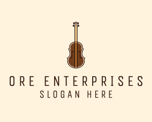 Violin Music Instrument logo design