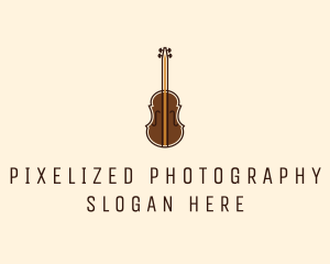 Violin Music Instrument logo design