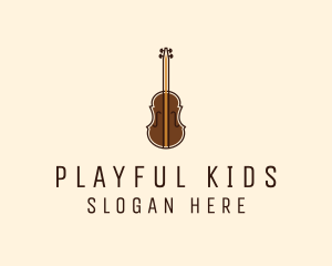 Violin Music Instrument logo design