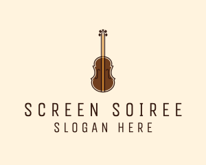 Violin Music Instrument logo design