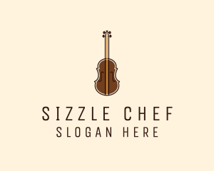 Violin Music Instrument logo design