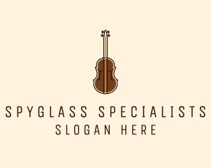 Violin Music Instrument logo design