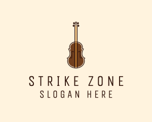 Violin Music Instrument logo design