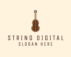 Violin Music Instrument logo design