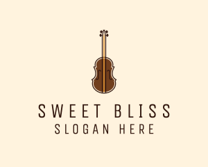 Violin Music Instrument logo design