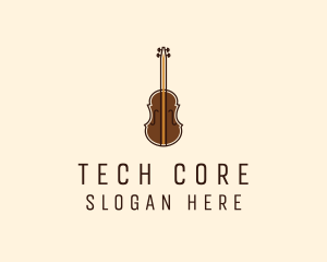 Violin Music Instrument logo design