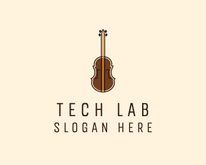 Violin Music Instrument logo design