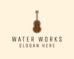 Violin Music Instrument logo design