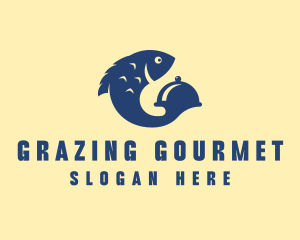 Fish Seafood Restaurant Dining logo design