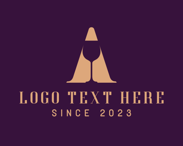 Wine Glass Letter A logo