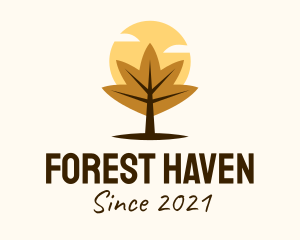 Autumn Forest Tree logo design