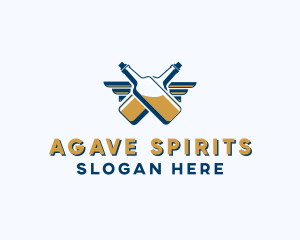 Wings Bar Pub Alcohol  logo design