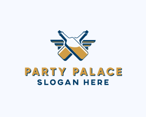 Wings Bar Pub Alcohol  logo design