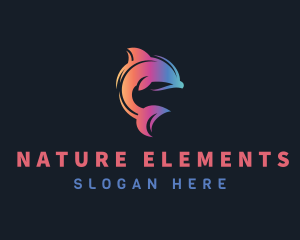 Gradient Dolphin Animal Logo