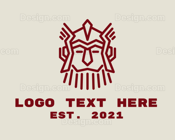 Red Viking Character Logo