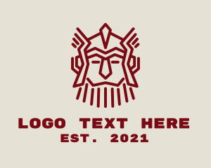 Red Viking Character  logo