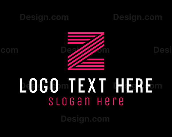 Striped Pink Letter Z Logo