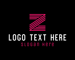 Striped Pink Letter Z logo