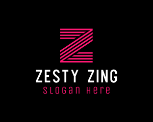 Striped Pink Letter Z logo design