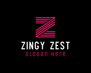 Striped Pink Letter Z logo design