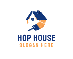 House Roof Painting logo design