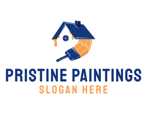 House Roof Painting logo design