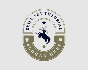 Western Cowboy Stallion logo design