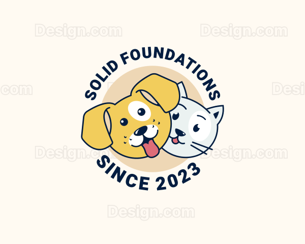 Puppy Cat Veterinarian Logo