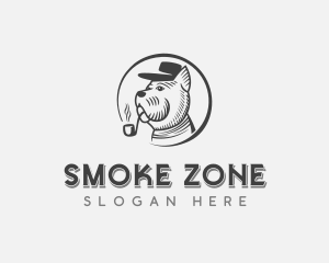 Pipe Smoking Dog Hat logo design