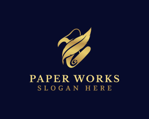 Feather Pen Paper logo design