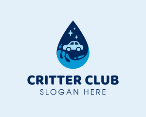 Car Wash Water Droplet logo design